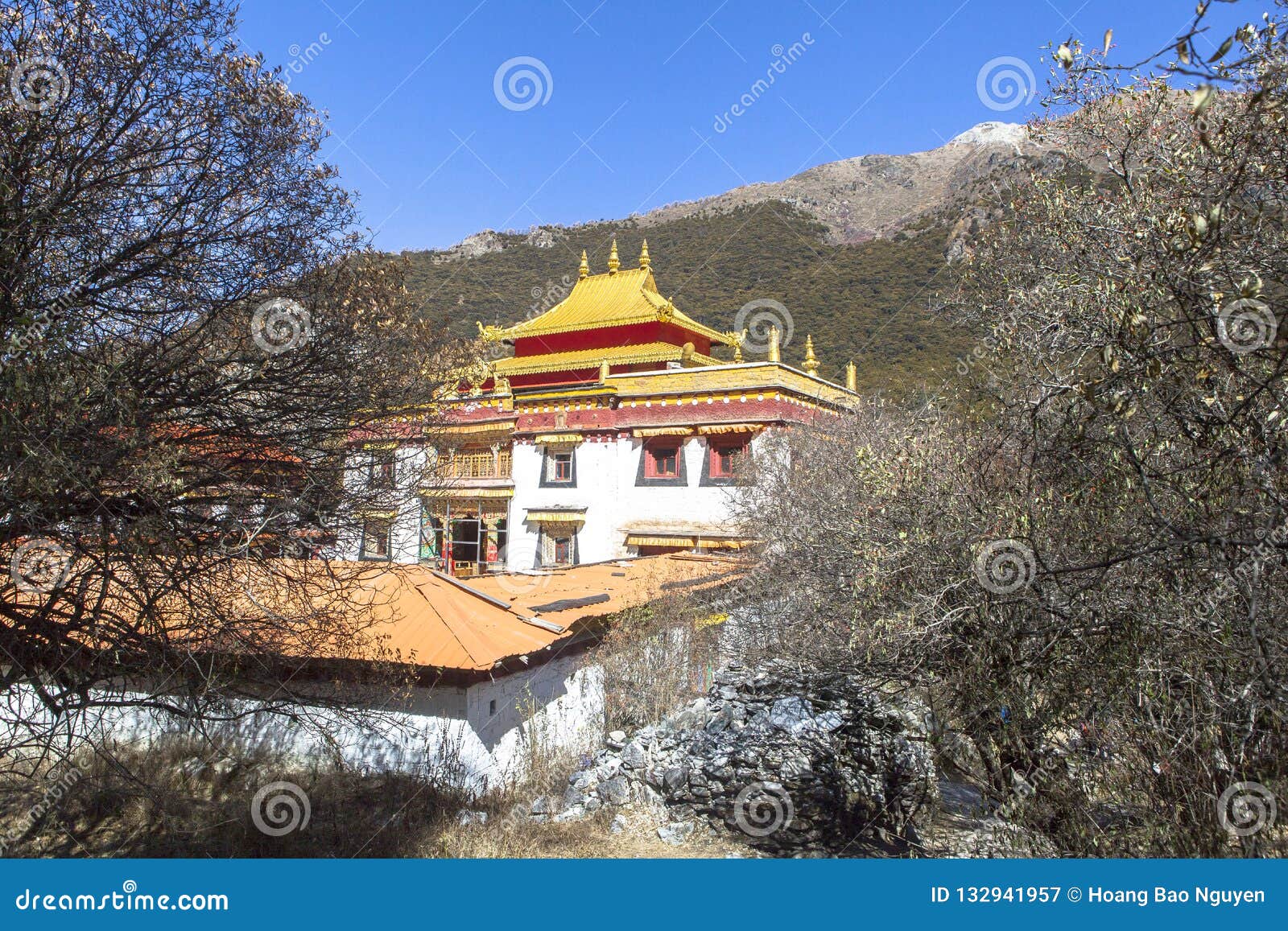 chonggu monastery at yading nature reserve in sichuan, china